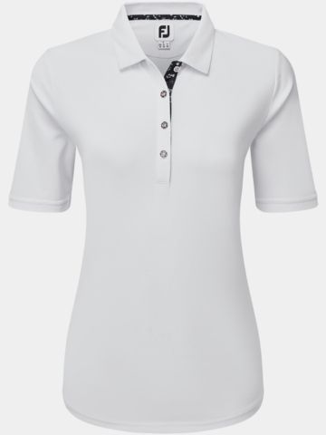 FootJoy Polokošile SOLID s polovičním rukávem bílá