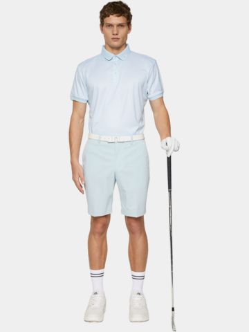 J.Lindeberg  Tour Tech Print Halbarm Polo hellblau