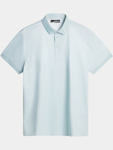 J.Lindeberg  Tour Tech Print Halbarm Polo hellblau