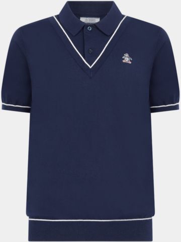 Penguin Heritage Sweater Halbarm Polo navy