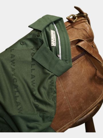 Callaway Legacy Logo Jacquard Halbarm Polo dunkelgrün