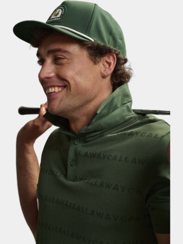 Callaway Legacy Logo Jacquard Halbarm Polo dunkelgrün