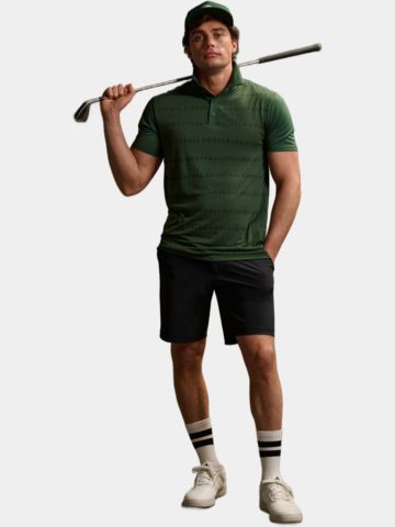 Callaway Legacy Logo Jacquard Halbarm Polo dunkelgrün