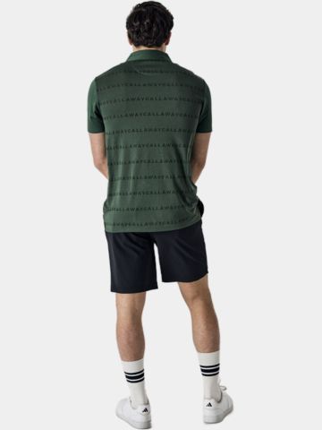 Callaway Legacy Logo Jacquard Halbarm Polo dunkelgrün