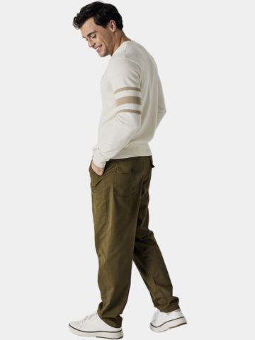 Callaway Legacy Triple Track Crew Neck Sweater Pullover ecru