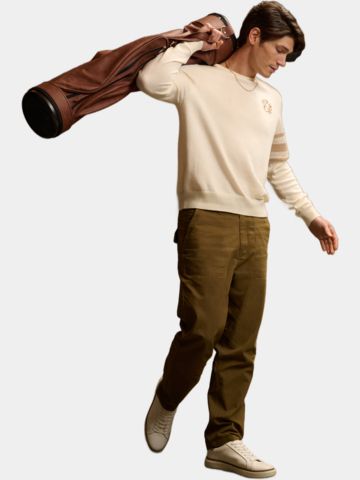 Callaway Legacy Triple Track Crew Neck Sweater Pullover ecru