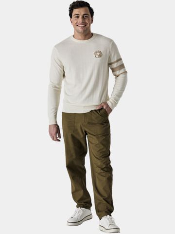 Callaway Legacy Triple Track Crew Neck Sweater Pullover ecru