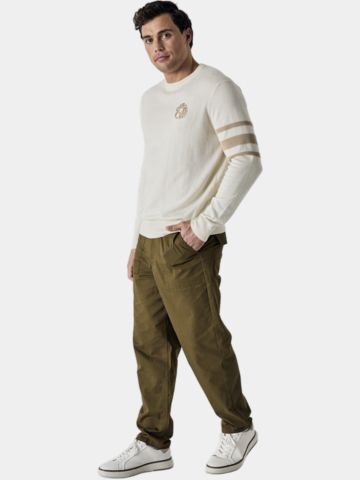 Callaway Legacy Triple Track Crew Neck Sweater Pullover ecru