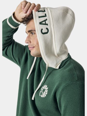 Callaway Legacy LS Blocked Logo Hooded Sweater Pullover dunkelgrün