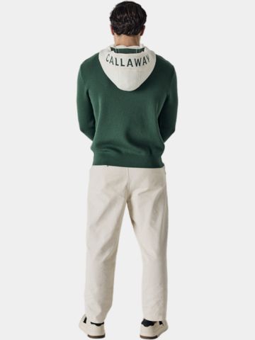 Callaway Legacy LS Blocked Logo Hooded Sweater Pullover dunkelgrün