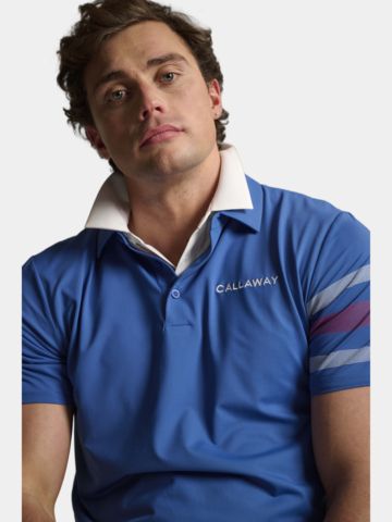 Callaway Legacy Triple Track Sleeve Block Halbarm Polo blau