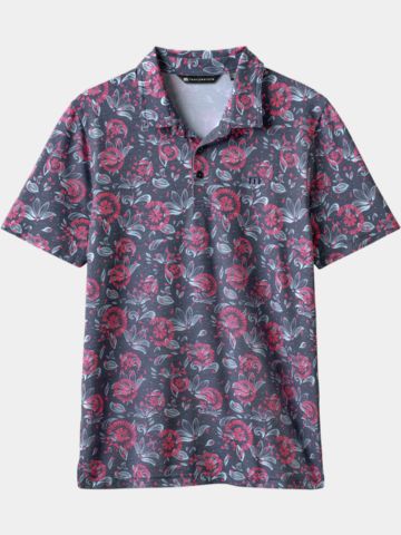 TravisMathew Featherweight Flourish Halbarm Polo schwarz