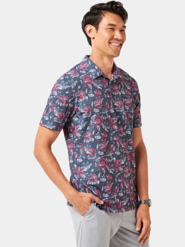 TravisMathew Featherweight Flourish Halbarm Polo schwarz