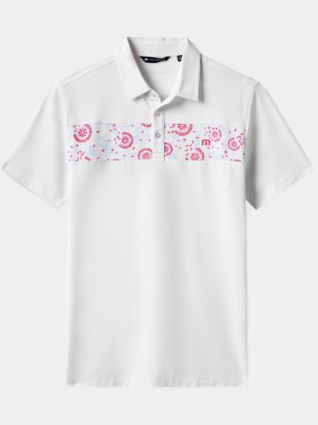 TravisMathew Good Good Flourish Halbarm Polo weiß