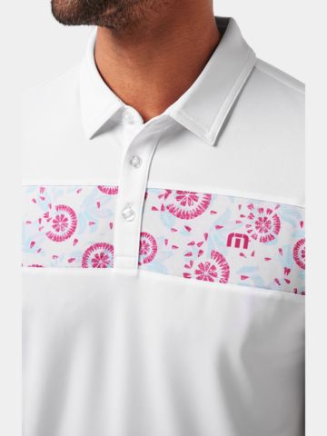 TravisMathew Good Good Flourish Halbarm Polo weiß