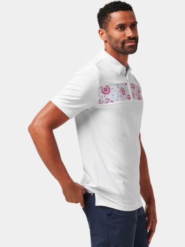 TravisMathew Good Good Flourish Halbarm Polo weiß