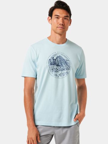 TravisMathew International Travel Halbarm T-Shirt hellblau