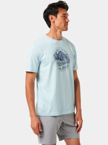 TravisMathew International Travel Halbarm T-Shirt hellblau
