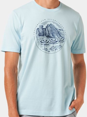 TravisMathew International Travel Halbarm T-Shirt hellblau