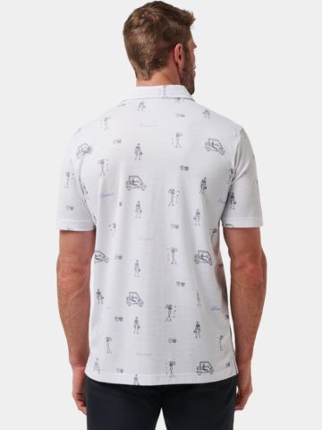 TravisMathew Lost City Halbarm Polo weiß