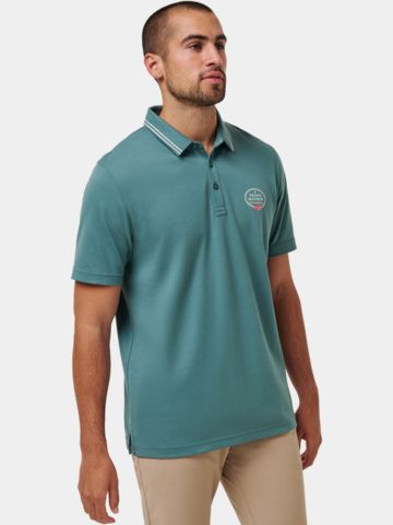 TravisMathew PATRON PARADE Halbarm Polo oliv