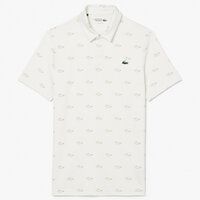 Lacoste AOP Polokošile s krokodýlím potiskem a polovičním rukávem bílá Lacoste AOP Polokošile s krokodýlím potiskem a polovičním rukávem bílá