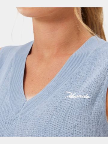 Macade Golf Ana Sleeveless V-Neck Strick Pullunder blau