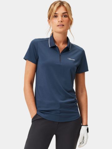 Macade Golf Tech Zip Shirt Halbarm Polo navy
