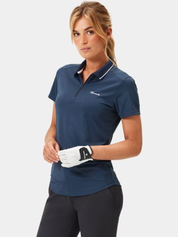Macade Golf Tech Zip Shirt Halbarm Polo navy