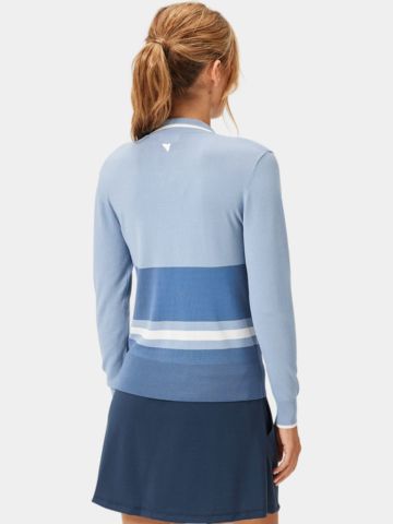 Macade Golf Ella Knit Top Langarm Polo blau