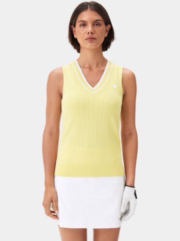 Macade Golf Ana Sleeveless V-Neck Knit Sweater yellow