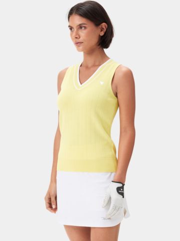Macade Golf Ana Sleeveless V-Neck Strick Pullunder gelb