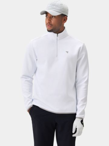 Macade Golf Therma Quarter Zip Stretch Midlayer offwhite