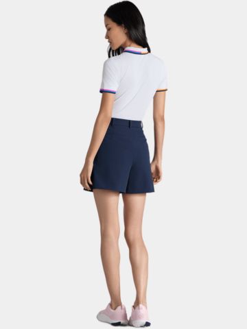 G/Fore  TECH PIQUE QUARTER ZIP polo s krátkým rukávem bílá