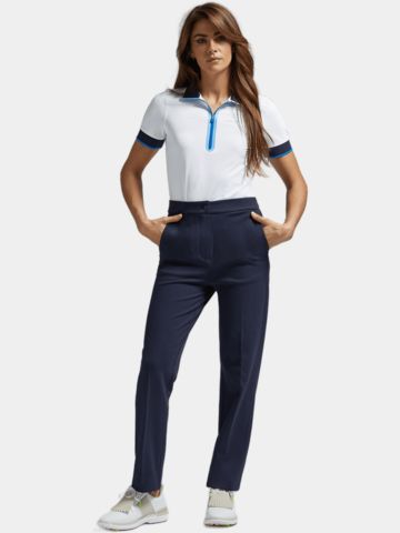 G/Fore CONTRAST QUARTER ZIP TECH PIQUÉ Halbarm Polo weiß