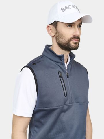 Backtee  Mens Shield Midlayer Slipover Windstopp Weste blau