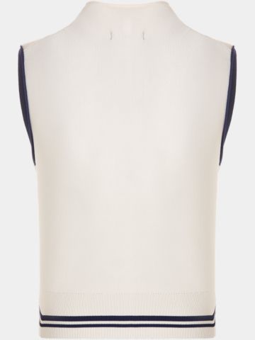 KARA MOCK NECK VEST knitted sweater ecru