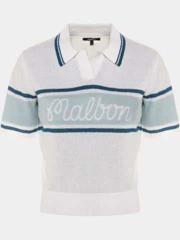 Malbon JADE POLO SWEATER Halbarm Polo weiß