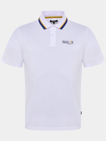 Malbon GRASSE PIQUE Halbarm Polo weiß