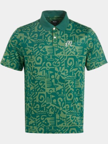Malbon MEZZO PERFORMANCE PIQUE PRINTED Halbarm Polo grün