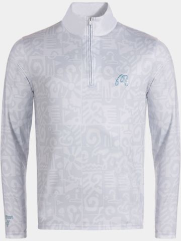 Malbon CAPO PERFORMANCE QUARTER ZIP Stretch Midlayer silber
