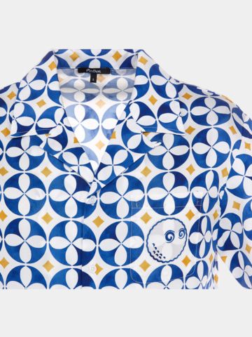 Malbon RIVIERA CAMP COLLAR SHIRT Halbarm Hemd weiß