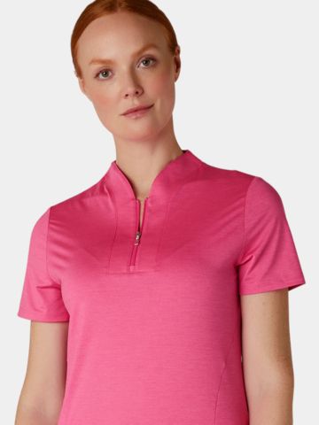 Callaway SHORT SLEEVE TONAL TEXTURE HEATHER POLO pink