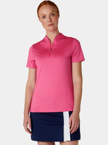 Callaway SHORT SLEEVE TONAL TEXTURE HEATHER POLO pink