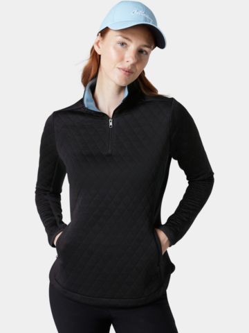 Callaway LS 1/4 ZIP QUILTED KNIT LAYER schwarz