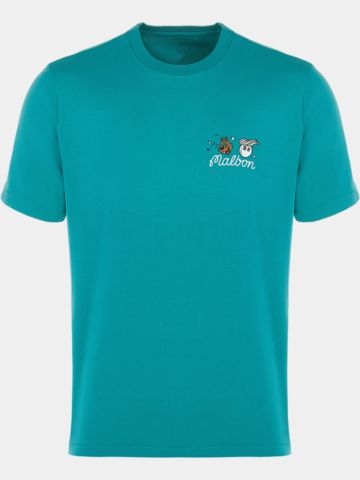 Malbon TWO MAN SCRAMBLE T-SHIRT petrol