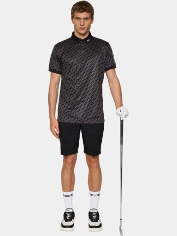 J.Lindeberg  Tour Tech Print Half Sleeve Polo black