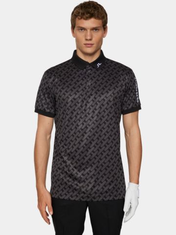 J.Lindeberg  Tour Tech Print Half Sleeve Polo black