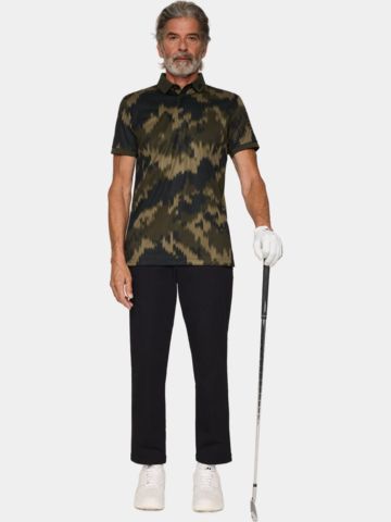 J.Lindeberg  Tour Tech Print Half Sleeve Polo olive