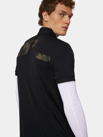 J.Lindeberg  KV Print Half Sleeve Polo black
